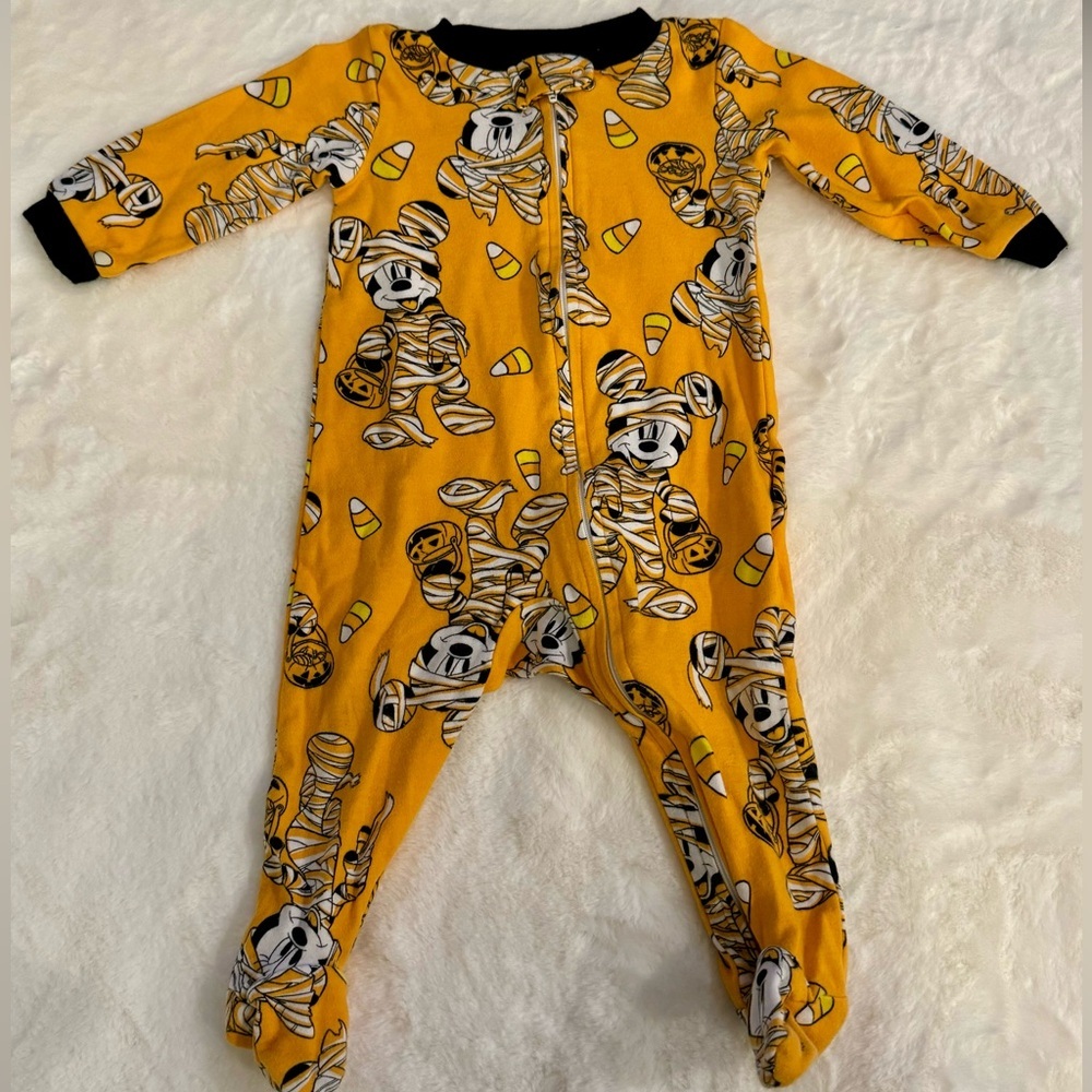 Disney Halloween Mickey Footed PJ’s- size 6-9 months